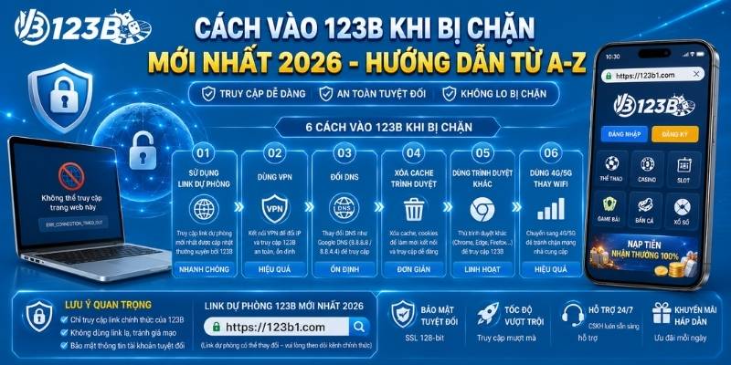 Cách vào 123B khi bị chặn mới nhất 2026 - Hướng dẫn từ A-Z